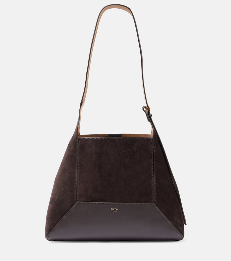 Jimmy Choo Diamond Medium suede and leather tote bag. Shop Jimmy Choo Shoulder Bags for women now.