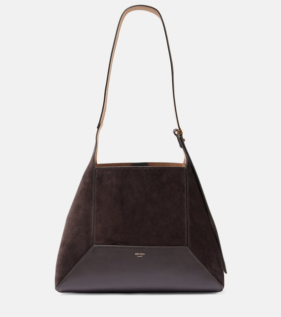 Jimmy Choo Diamond Medium suede and leather tote bag. Shop Jimmy Choo Shoulder Bags for women now.