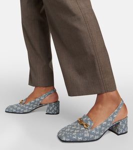 Jimmy Choo Diamond Tilda 45 denim slingback pumps
