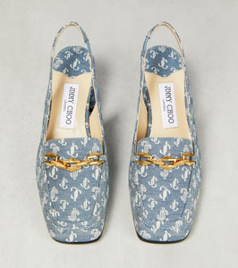 Jimmy Choo Diamond Tilda 45 denim slingback pumps