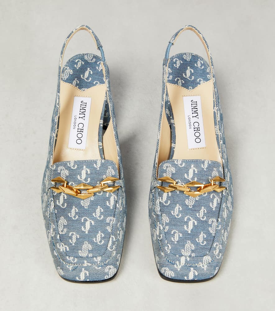 Jimmy Choo Diamond Tilda 45 denim slingback pumps