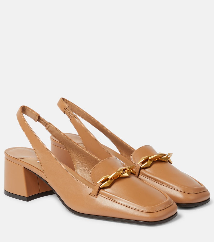 Jimmy Choo Diamond Tilda 45 leather slingback pumps - Jimmy Choo Diamond Tilda 45 皮革露跟高跟鞋
