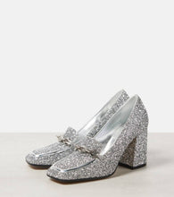Jimmy Choo Diamond Tilda 85 glitter loafer pumps