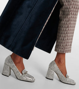 Jimmy Choo Diamond Tilda 85 glitter loafer pumps