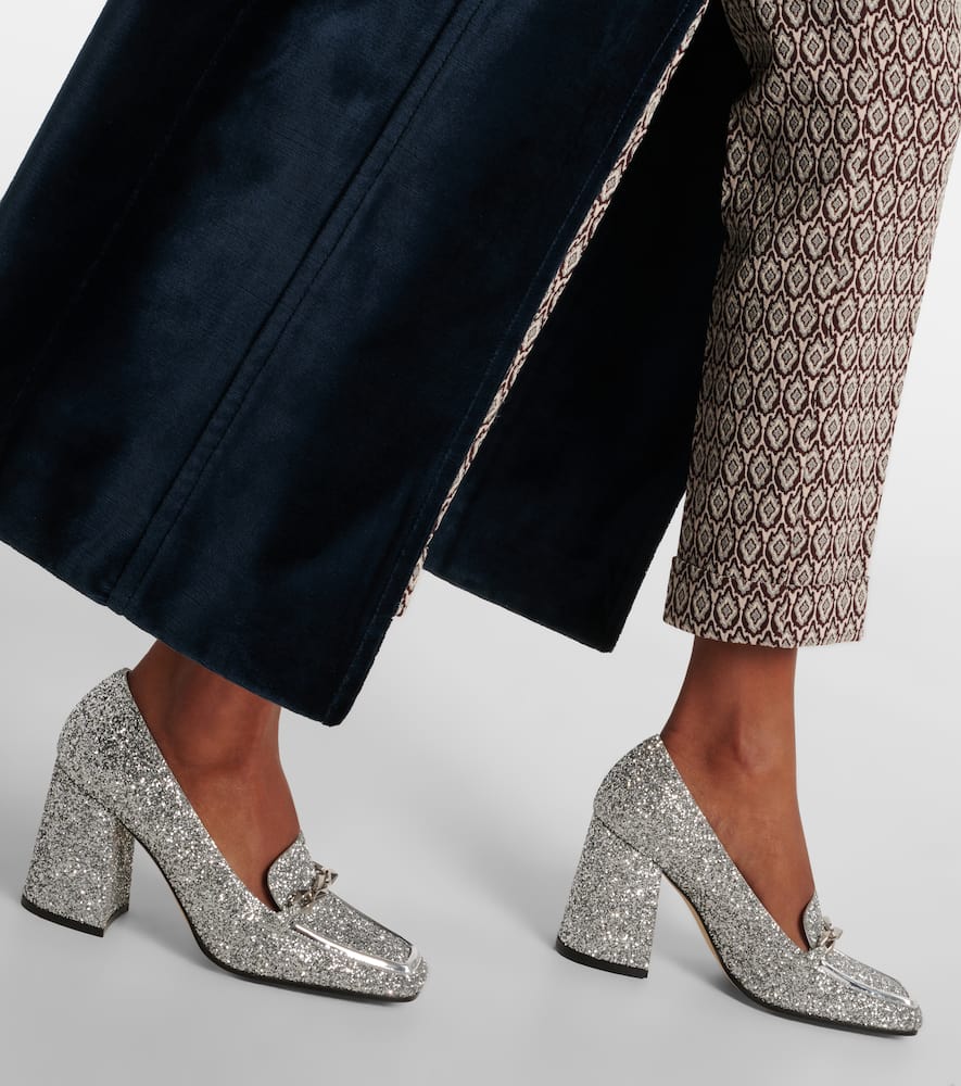 Jimmy Choo Diamond Tilda 85 glitter loafer pumps