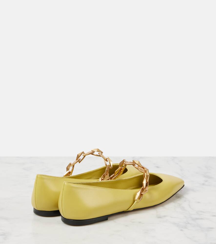 Jimmy Choo Diamond Tilda leather ballet flats