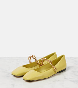 Jimmy Choo Diamond Tilda leather ballet flats