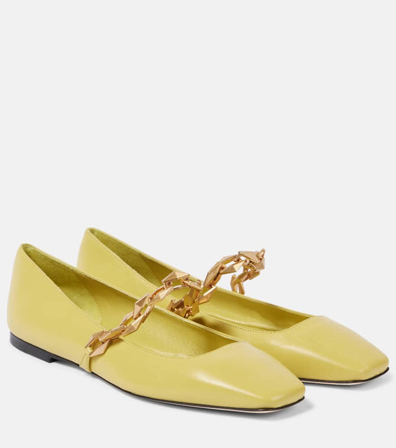 Jimmy Choo Diamond Tilda leather ballet flats