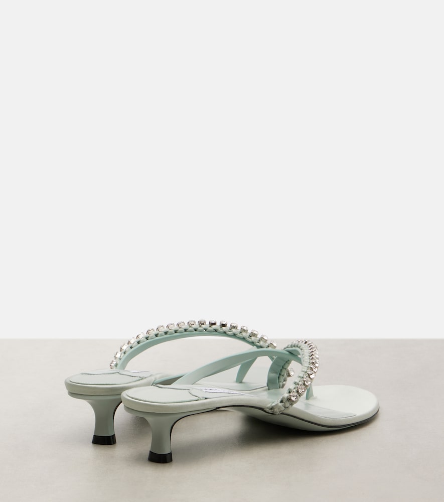 Jimmy Choo Dila 35 leather and satin thong sandals