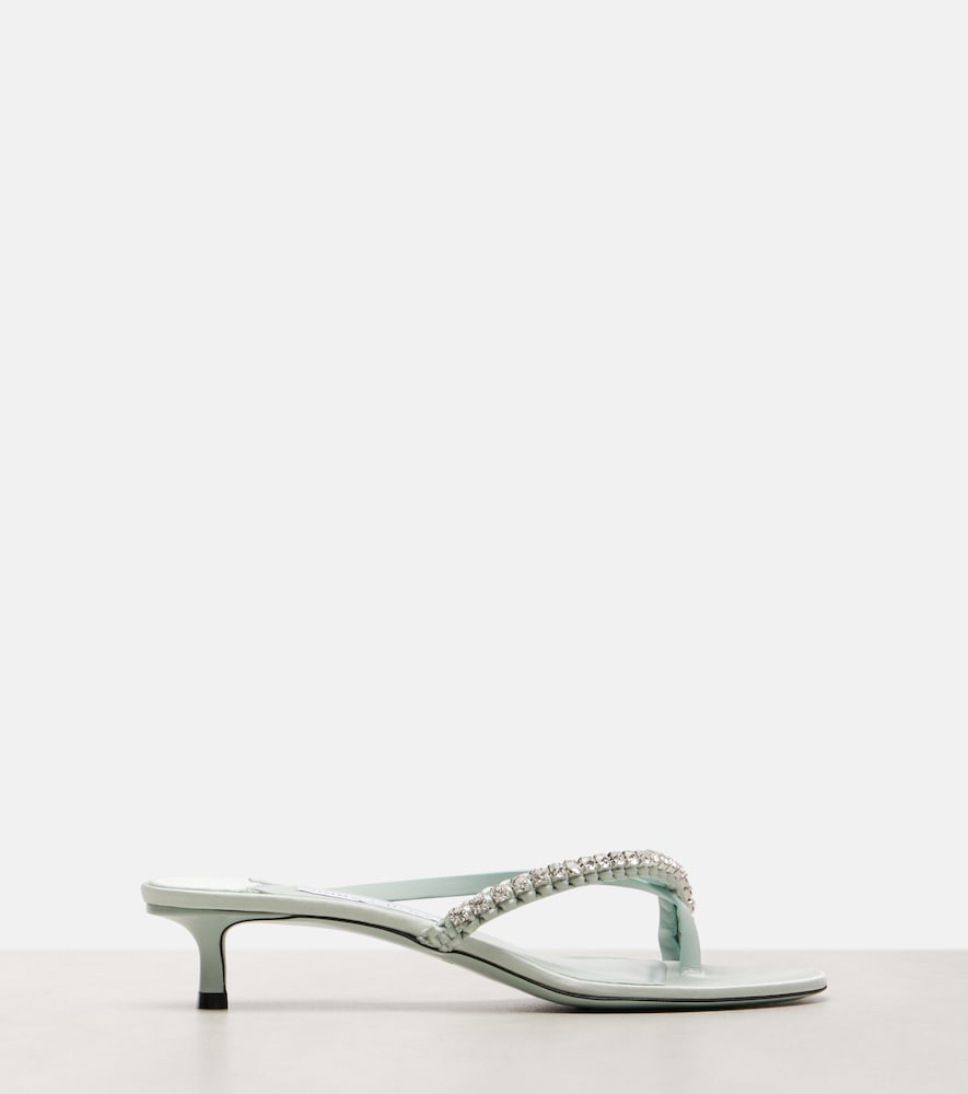 Jimmy Choo Dila 35 leather and satin thong sandals