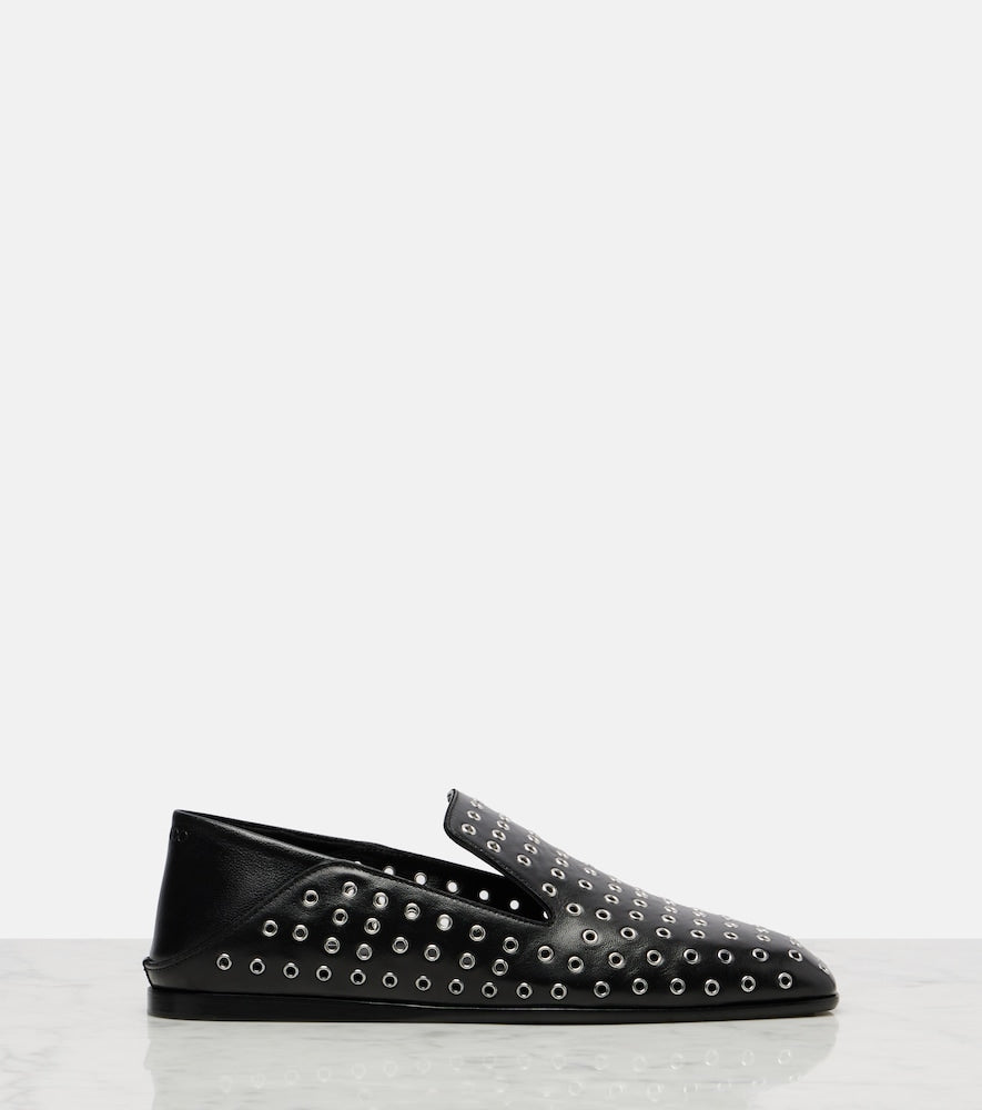 Jimmy Choo Eliot embellished leather slip-on shoes