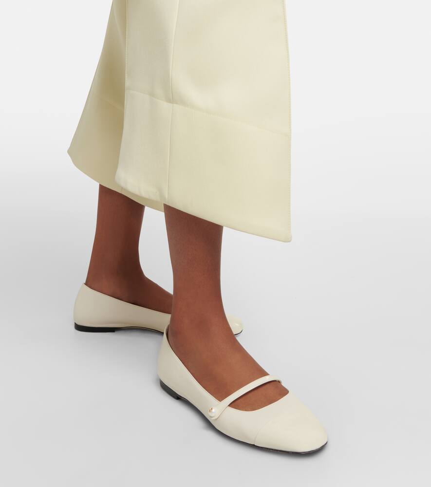 Jimmy Choo Elisa embellished leather ballet flats