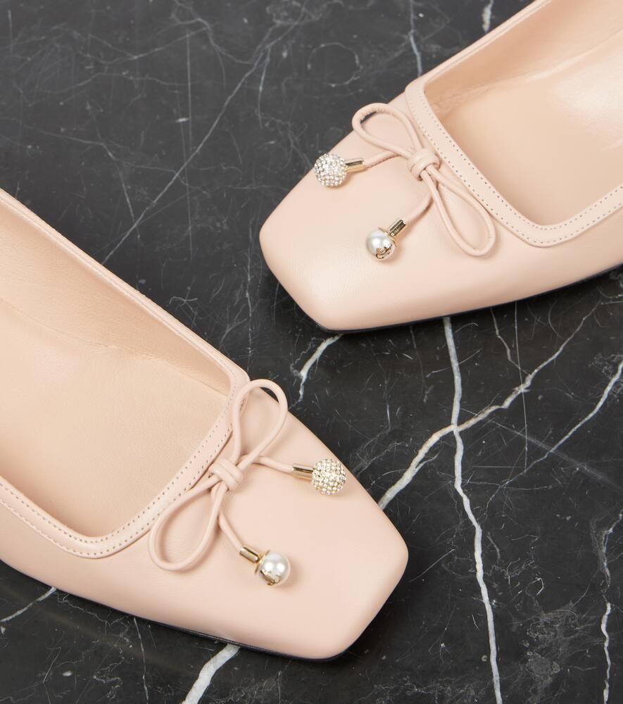 Jimmy Choo Elme 45 bow-detail leather pumps
