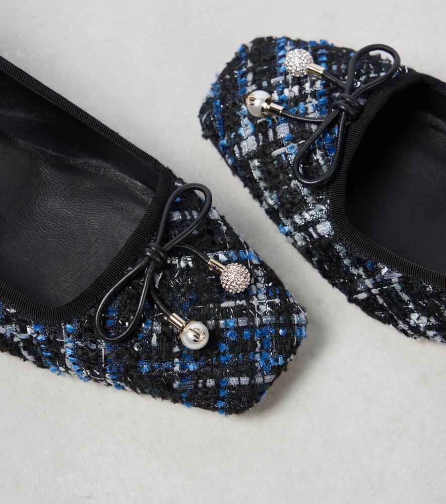 Jimmy Choo Elme 45 bow-detail tweed pumps