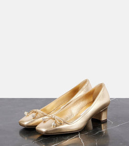 Jimmy Choo Elme 45 metallic leather pumps