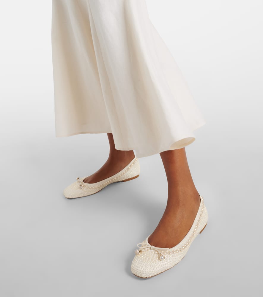 Jimmy Choo Elme embellished satin ballet flats