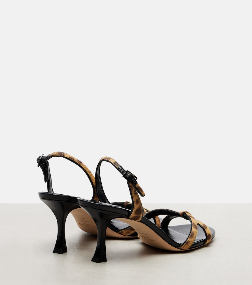 Jimmy Choo Elsy 70 calf hair-trimmed leather sandals