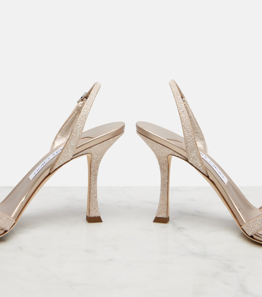 Jimmy Choo Elsy 90 glitter slingback sandals