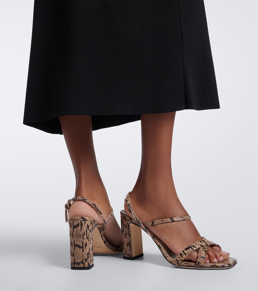 Jimmy Choo Elsy snake-effect leather slingback sandals