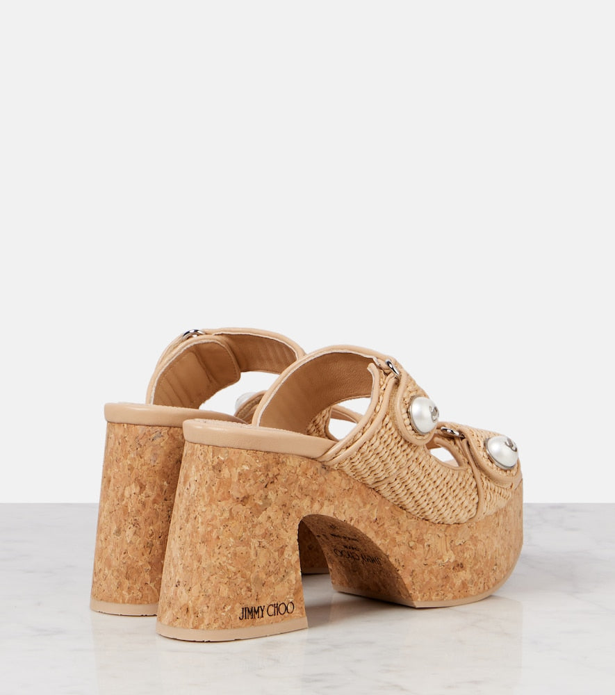 Jimmy Choo Fayence 95 platform mules