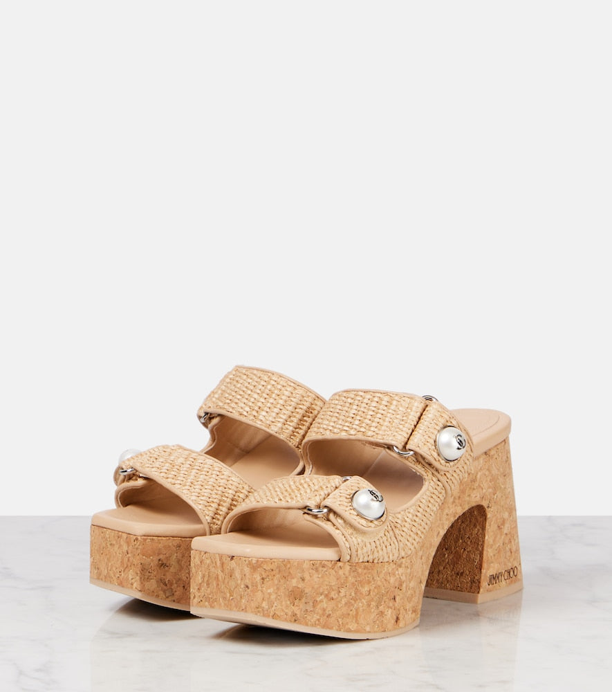 Jimmy Choo Fayence 95 platform mules