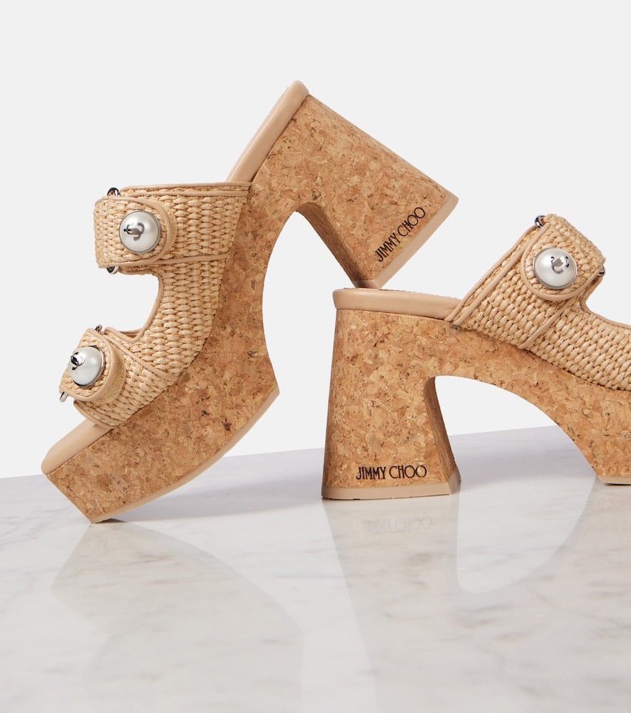 Jimmy Choo Fayence 95 platform mules
