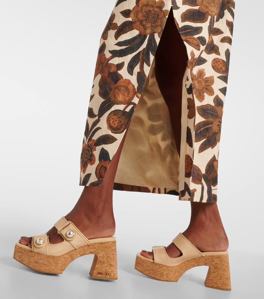 Jimmy Choo Fayence canvas platform mules