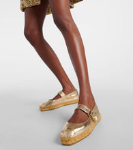 Jimmy Choo Fayence metallic leather espadrilles
