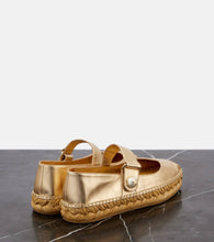 Jimmy Choo Fayence metallic leather espadrilles