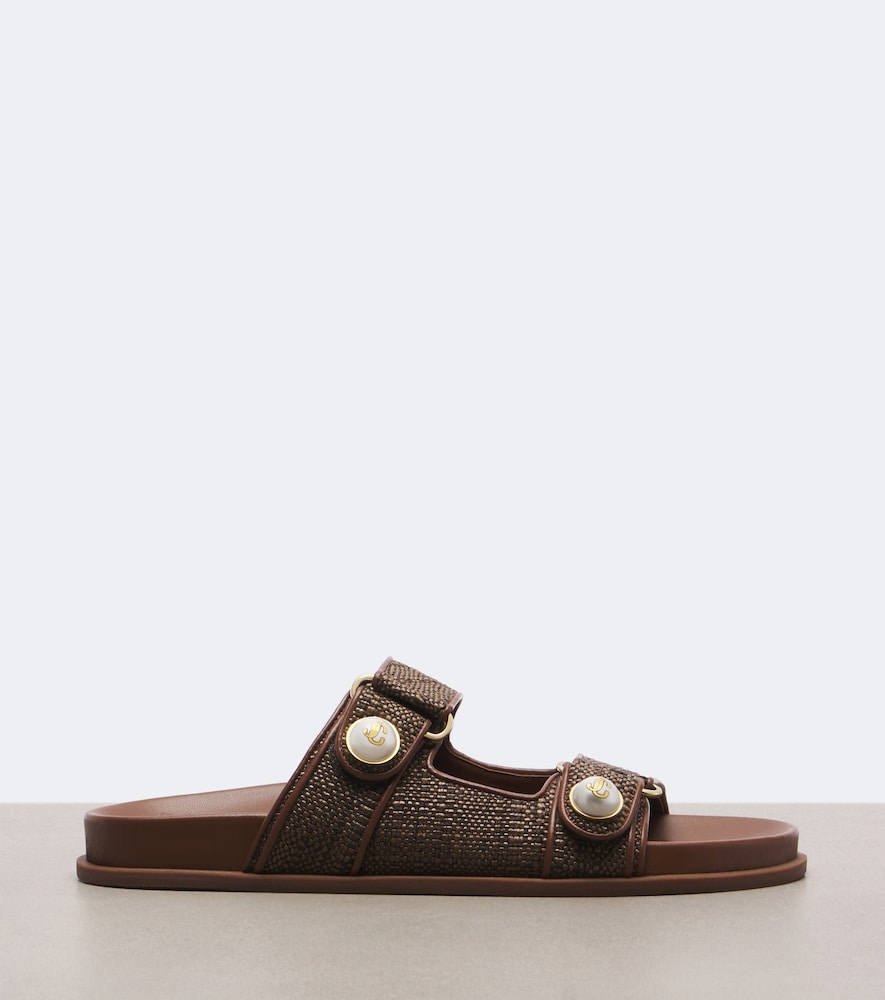 Jimmy Choo Fayence raffia-effect sandals