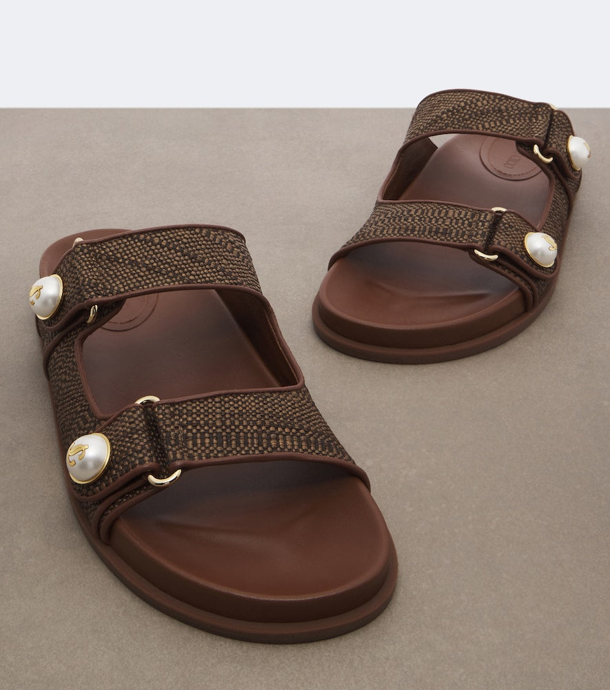 Jimmy Choo Fayence raffia-effect sandals