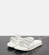 Jimmy Choo Fitz Crystal embellished leather slides