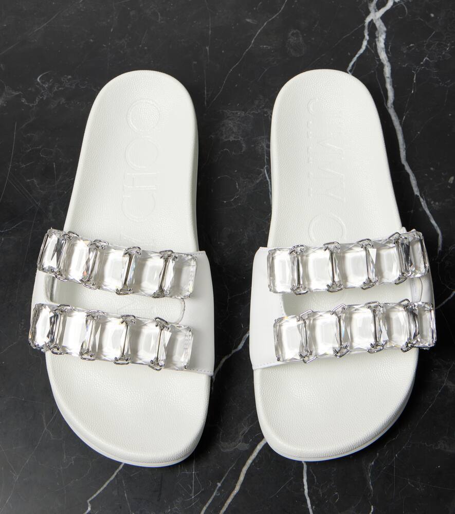 Jimmy Choo Fitz Crystal embellished leather slides