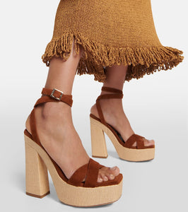 Jimmy Choo Gaia 140 suede platform sandals