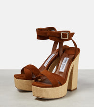 Jimmy Choo Gaia 140 suede platform sandals