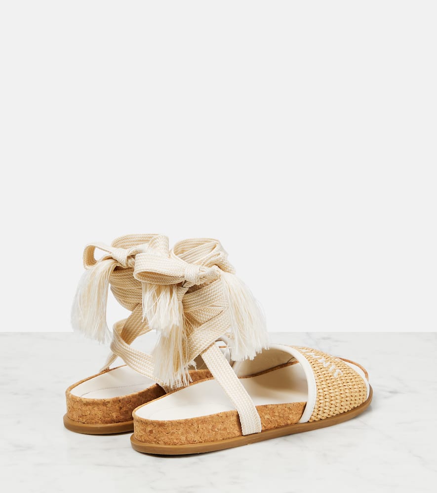 Jimmy Choo Gal Flat logo raffia sandals