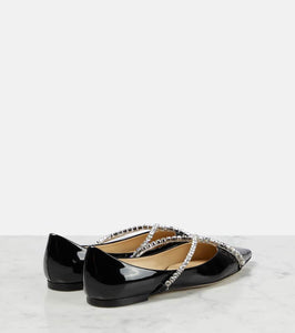 Jimmy Choo Genevi embellished patent leather ballet flats