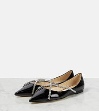 Jimmy Choo Genevi embellished patent leather ballet flats