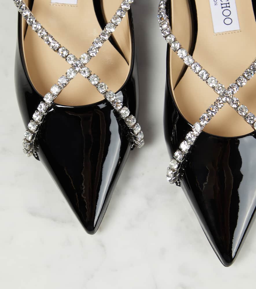 Jimmy Choo Genevi embellished patent leather ballet flats