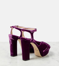 Jimmy Choo Heloise 120 velvet peep-toe pumps