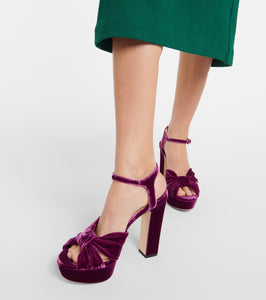 Jimmy Choo Heloise 120 velvet peep-toe pumps