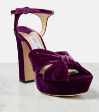 Jimmy Choo Heloise 120 velvet peep-toe pumps