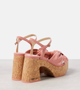Jimmy Choo Heloise 95 leather platform sandals