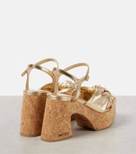 Jimmy Choo Heloise 95 metallic leather wedge sandals