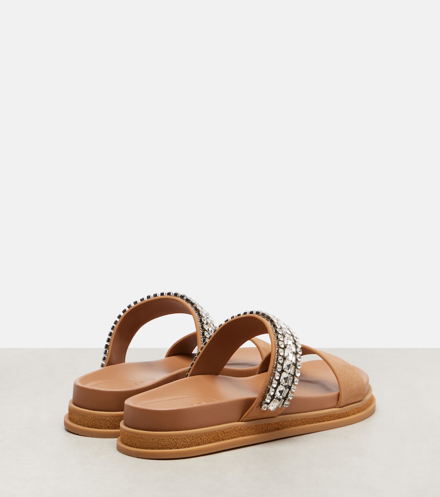Jimmy Choo Jadi crystal-embellished suede slides