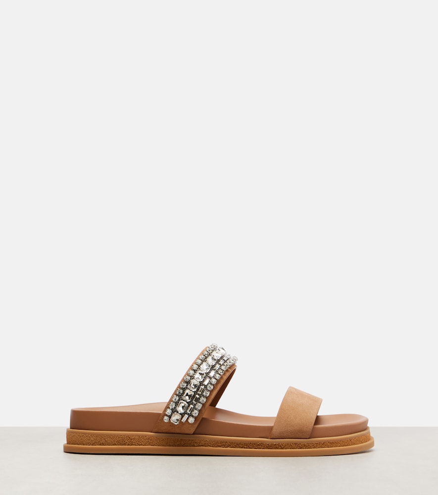 Jimmy Choo Jadi crystal-embellished suede slides