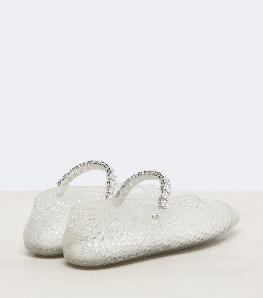 Jimmy Choo Jelly embellished PU Mary Jane flats
