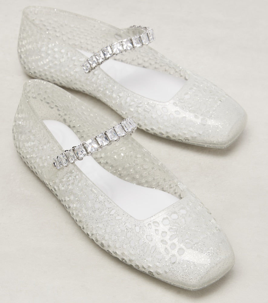 Jimmy Choo Jelly embellished PU Mary Jane flats