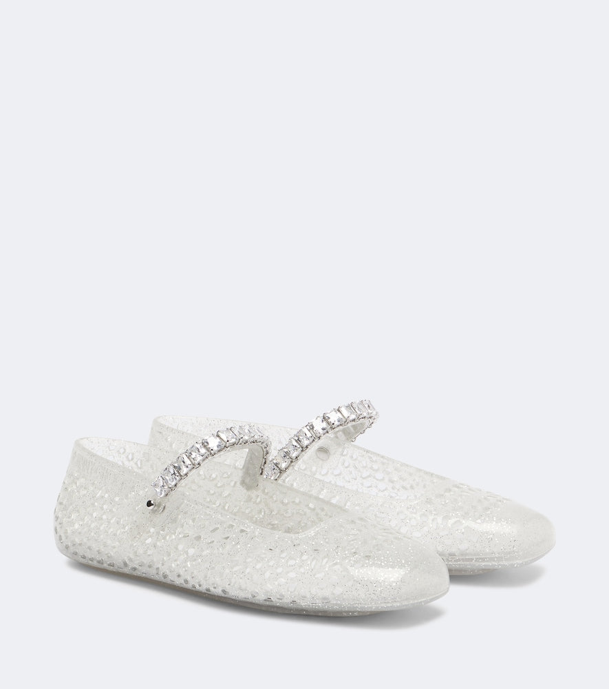 Jimmy Choo Jelly embellished PU Mary Jane flats