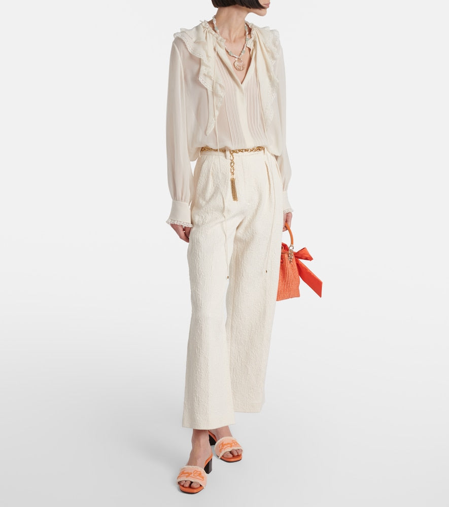 Jimmy Choo Joa 45 embroidered canvas mules